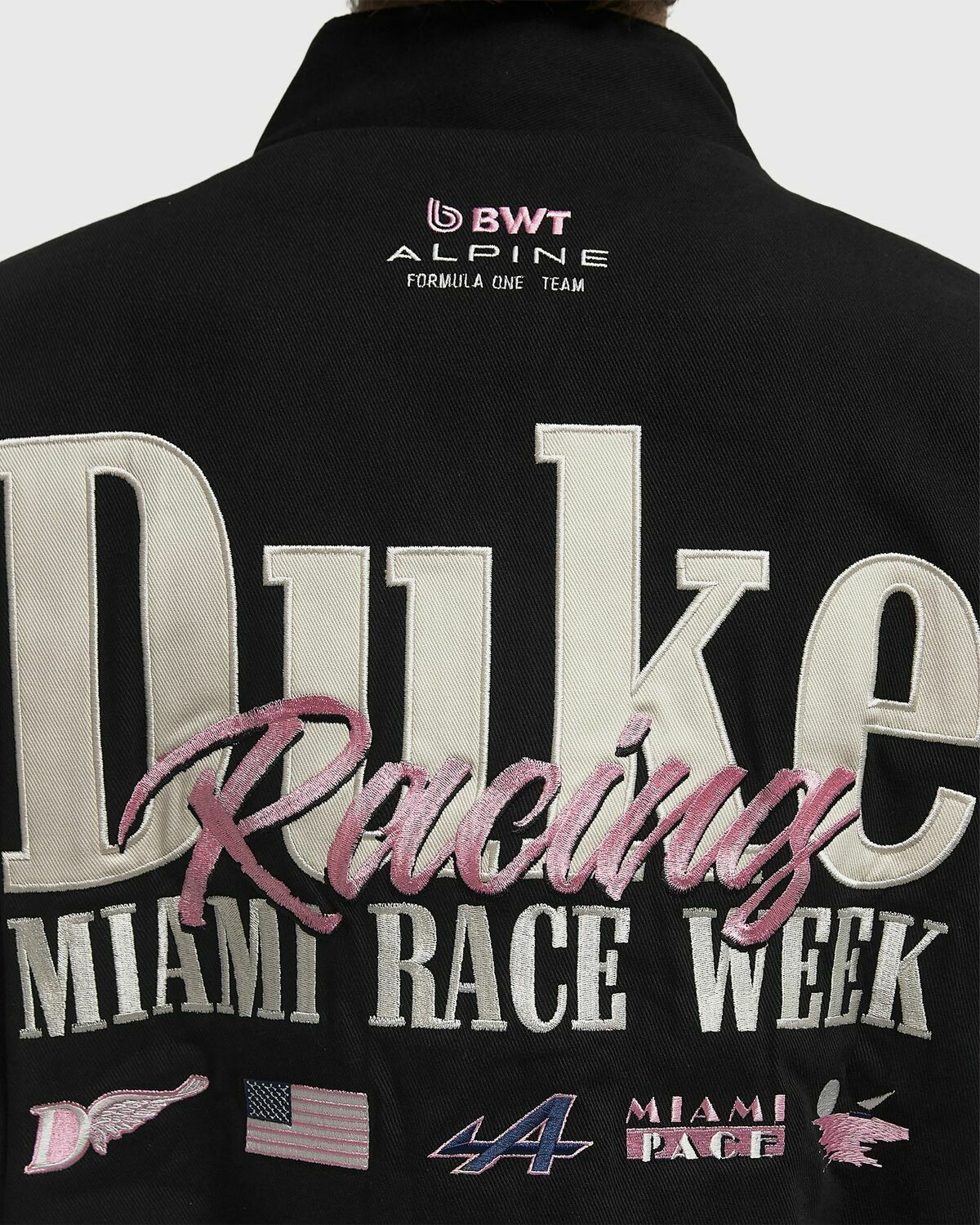 Duke & Dexter Alpine Formula One Team Racing Jacket Black Mens Bomber Jacket