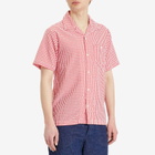 Dubbleware Men's Quincy Seersucker Vacation Shirt in Red