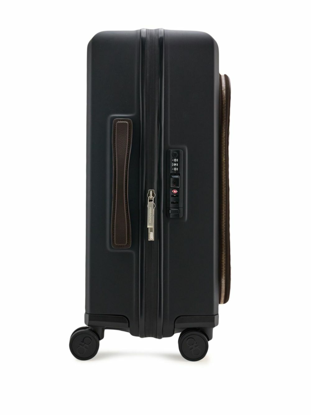 Ferragamo Brown Gancini Embossed Leather Suitcase