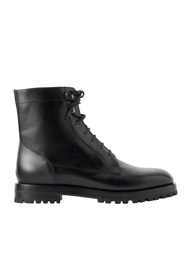 Photo: Manolo Blahnik - Ambleside Manny Leather Lace-Up Boots - Black