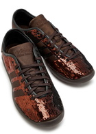 Adidas X Wales Bonner Karintha Sequin and Satin Sneakers Brown
