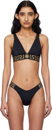 Versace Underwear Black Greca Border Bikini Top