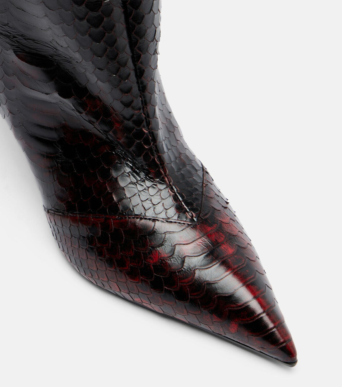 The Attico Lea snake-effect leather knee-high boots