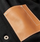 Loewe - Leather-Trimmed Wool Overshirt - Black