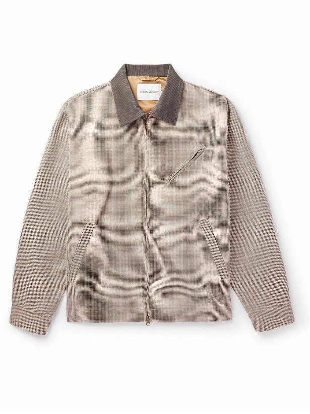 Photo: GENERAL ADMISSION - Corduroy-Trimmed Checked Crepe Jacket - Neutrals