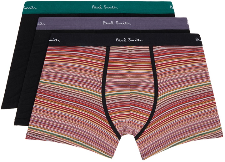 Photo: Paul Smith Three-Pack Multicolor Long Boxer Briefs