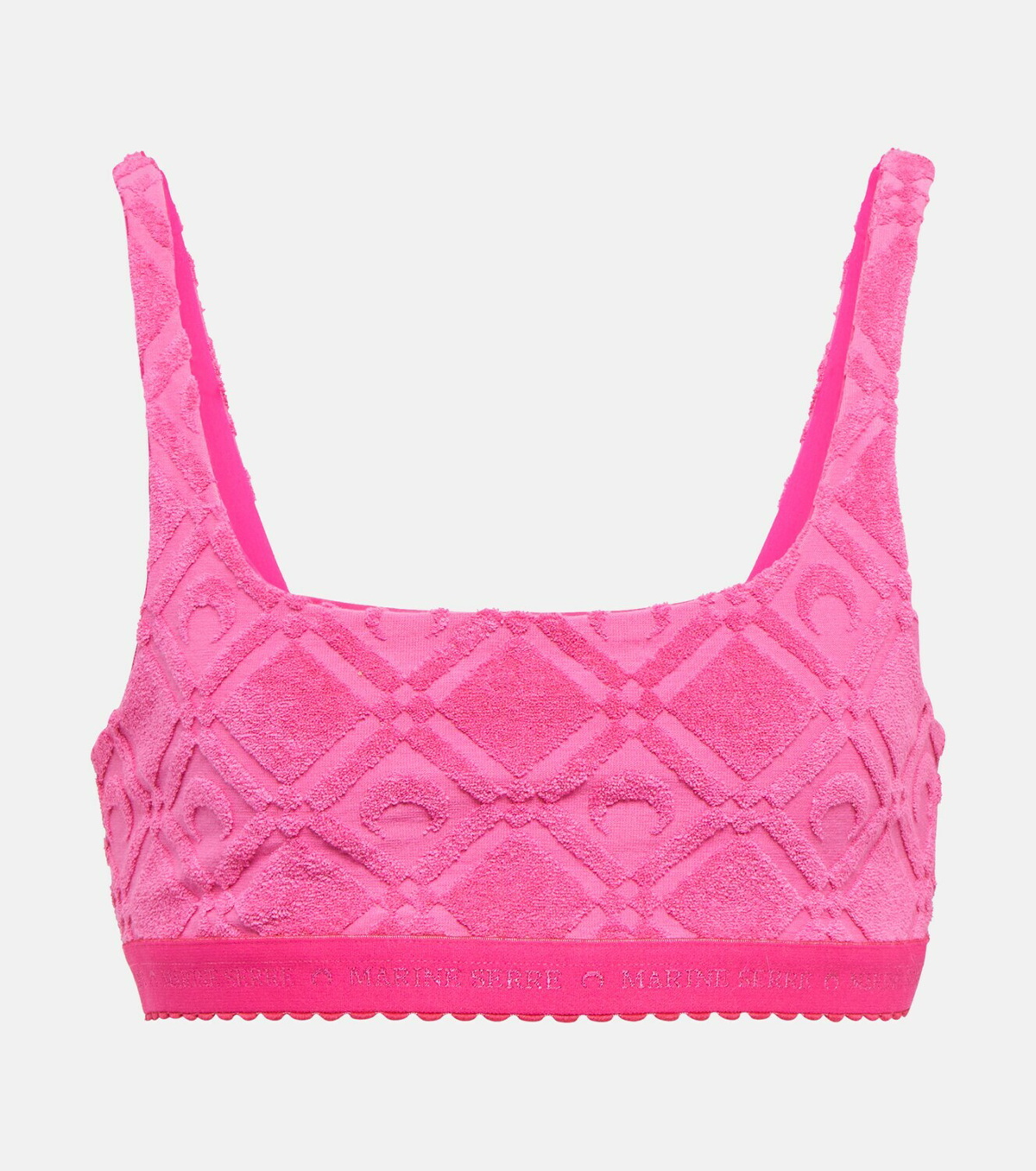 Marine Serre logo-print Cotton Bra - Farfetch