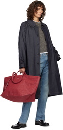 A.P.C. Red 'Le Drummer' Toile Tote