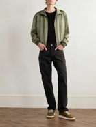 SAINT LAURENT - Logo-Embroidered Wool-Trimmed Satin Bomber Jacket - Green