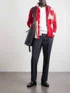 BODE - Hearts Lamé Cardigan - Red