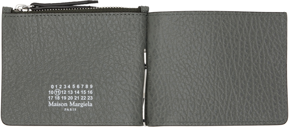 小物 Maison Margiela / neck wallet Maison Margiela Gray Slim 2 Pincer Bifold Wallet Maison Margiela
