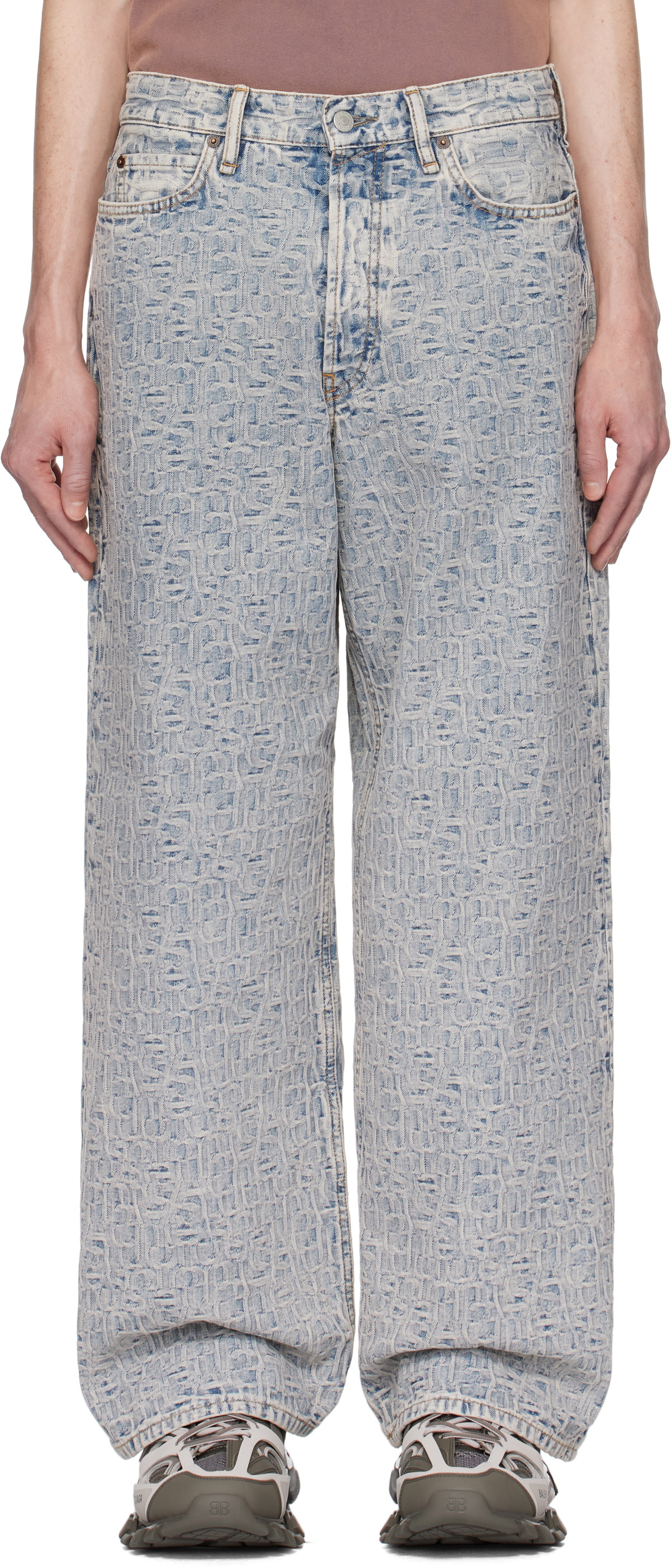 Acne Studios Blue Baggy Fit 1981M Monogram Jeans Acne Studios
