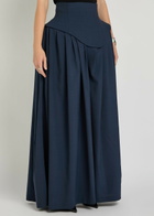 A.W.A.K.E Mode Basque Pleated Wide-leg Wool-blend Trousers Navy