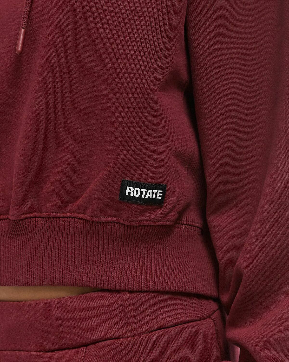ROTATE Birger Christensen TERRY BACK CROPPED HOODIE Red Womens Hoody