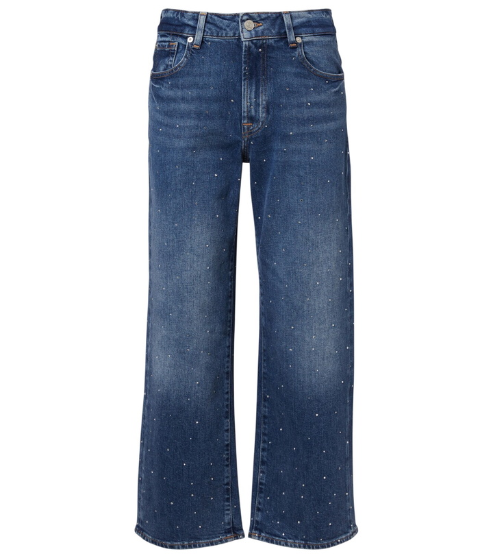 Photo: 7 For All Mankind Stovepipe embellished straight jeans
