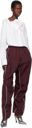 Pushbutton Red Piping Detail Tucked Track Pants