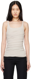 Subtle Le Nguyen Beige Draped Tank Top