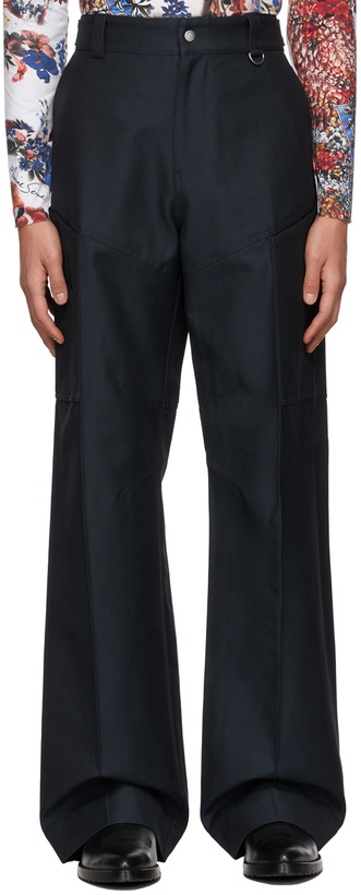 Photo: Marine Serre Navy Cotton Trousers