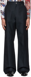 Marine Serre Navy Cotton Trousers