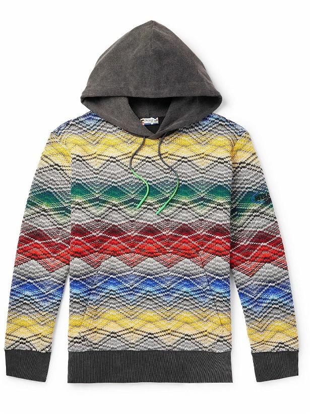 Photo: Missoni - Striped Knitted Hoodie - Gray