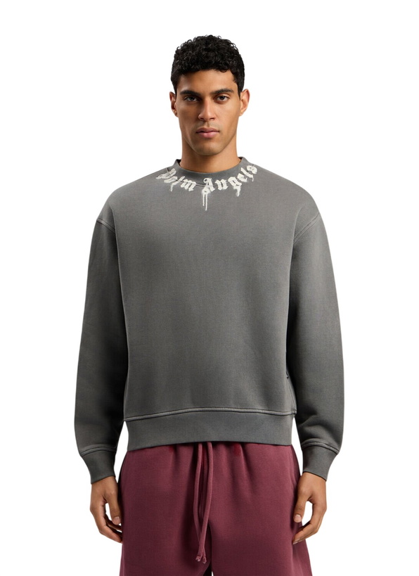 Photo: Palm Angels Neck Logo Regular Crewneck Sweatshirt