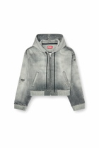 Diesel Zip-up hoodie in trompe l'oeil Jogg Jeans - Sweaters Womens in Grey