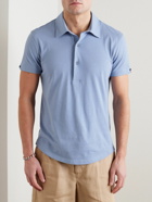 Orlebar Brown - Sebastian Cotton and Silk-Blend Jersey Polo Shirt - Blue