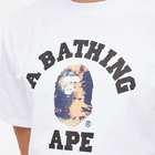 A Bathing Ape Men's Tie Dye College T-Shirt in White/Navy