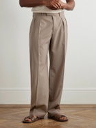 The Row - Mikeno Straight-Leg Pleated Wool Suit Trousers - Brown