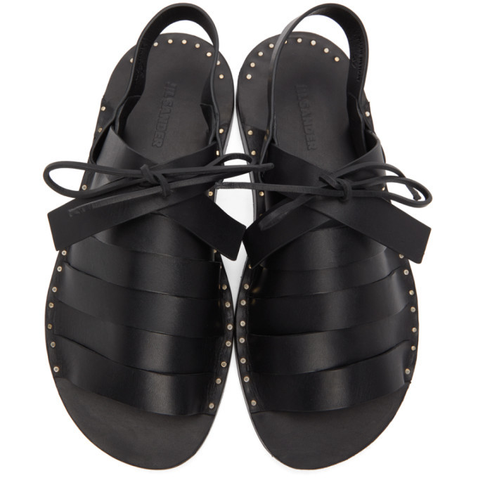 シューズ・サンダルその他 JIL SANDER Woman Flat sandals Black J44WP0026P8169 001 Black Hand-Knotted Sandals by Jil Sander on Sale