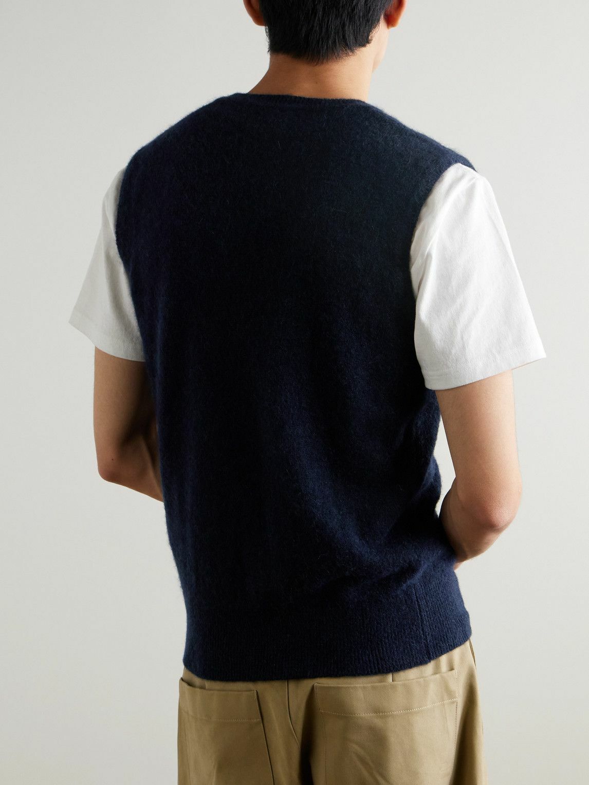 Oliver Spencer - Graves Knitted Sweater Vest - Blue
