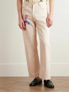 Small Talk - Straight-Leg Printed Jeans - Neutrals