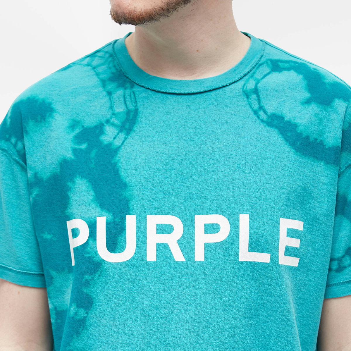 Purple Brand Men's Tie-Dye Logo T-Shirt in Green Purple Brand