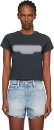 Alexander Wang Black Reflective Halo Print Logo T-shirt