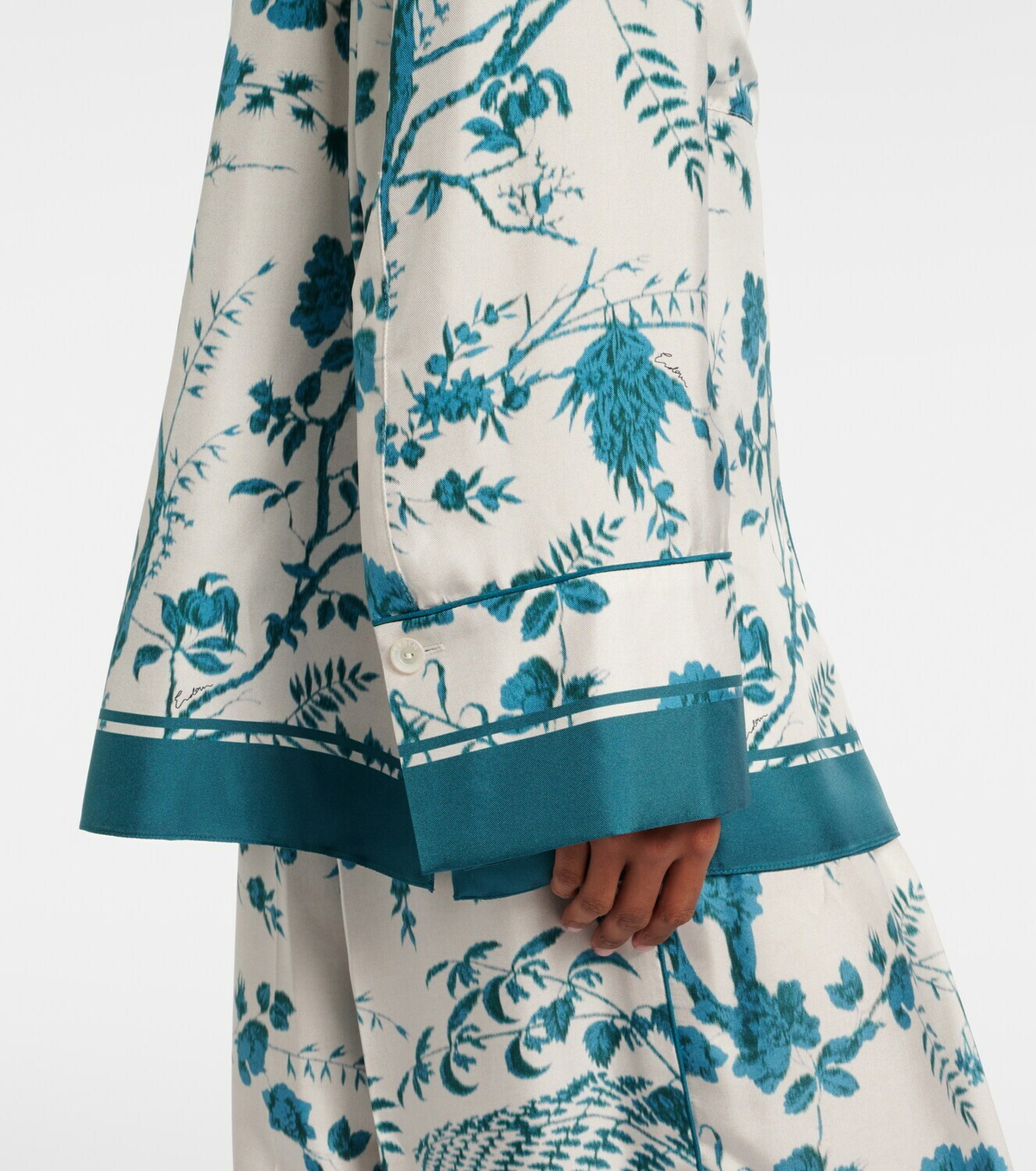 Erdem Floral silk pajama shirt