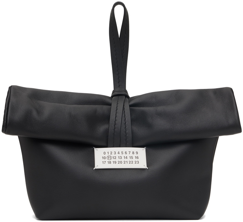 クラッチバッグ Maison Margiela Black leather Paper Bag pouch Maison Margiela Black Paper Pouch Maison Margiela