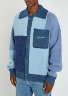 Axel Arigato Franco Colour-block Wool-blend Cardigan Blue
