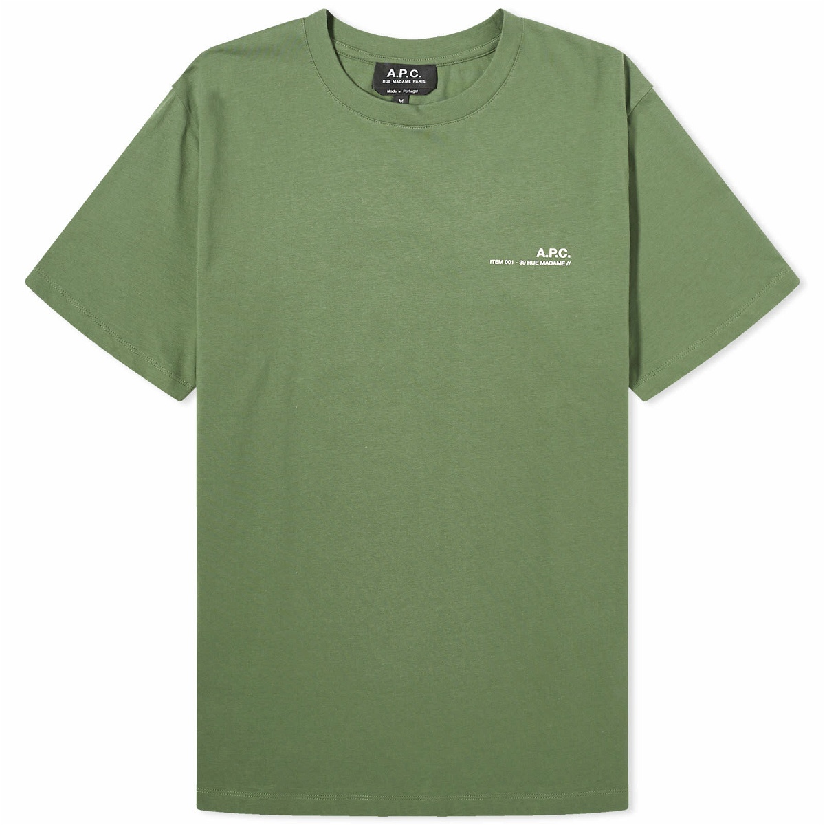 Photo: A.P.C. Men's Item Logo T-Shirt in Grey Green