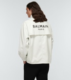 Balmain - Logo faux leather bomber jacket