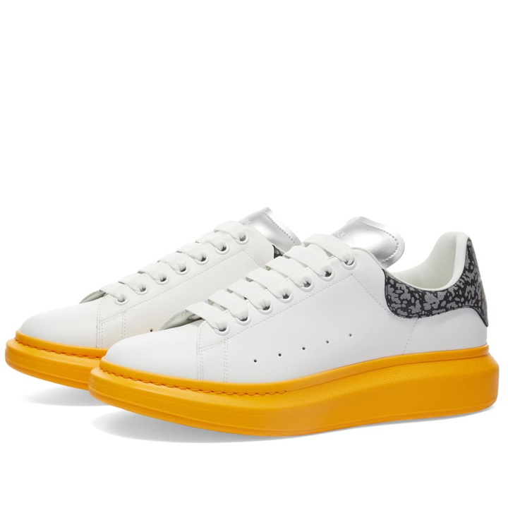 Photo: Alexander McQueen Men's Animal Print Heel Tab Wedge Sole Sneakers in Multi