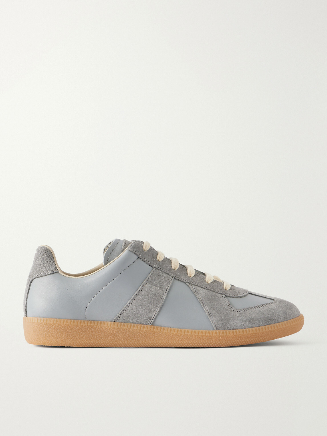 Maison Margiela - Replica Suede-Trimmed Leather Sneakers - Gray