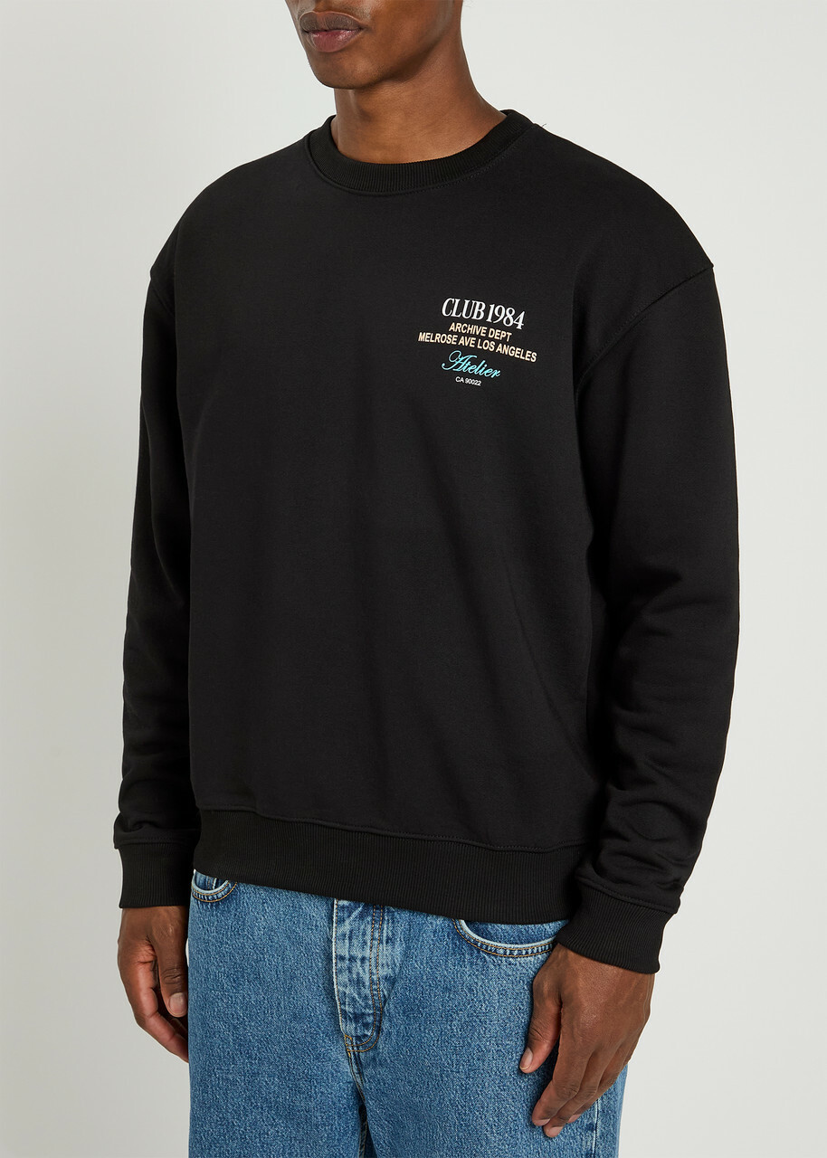 Club 1984 La Dept Printed Cotton Sweatshirt Black
