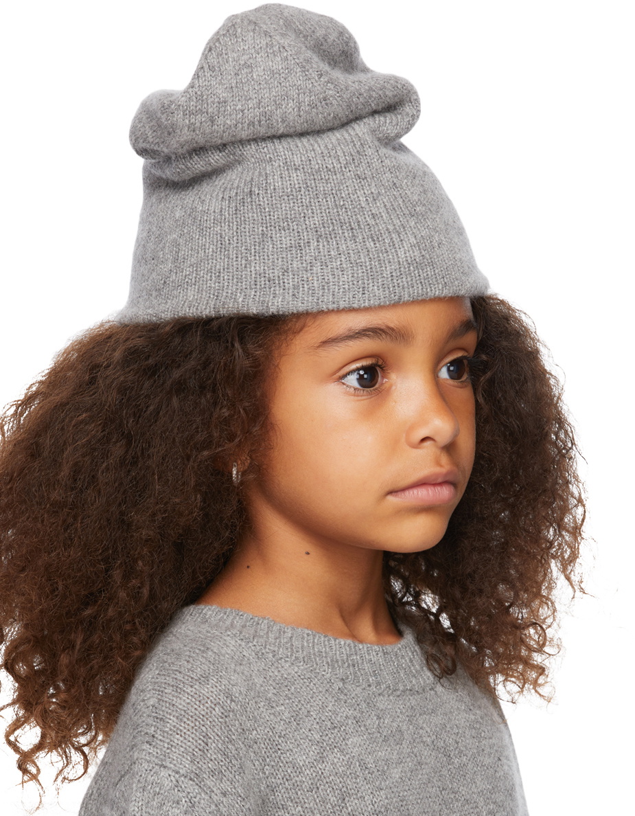 The Row Kids Grey Cashmere Elfie Beanie The Row