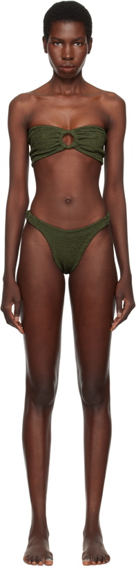 Photo: Hunza G Green Gloria Tonal Hoops Bikini