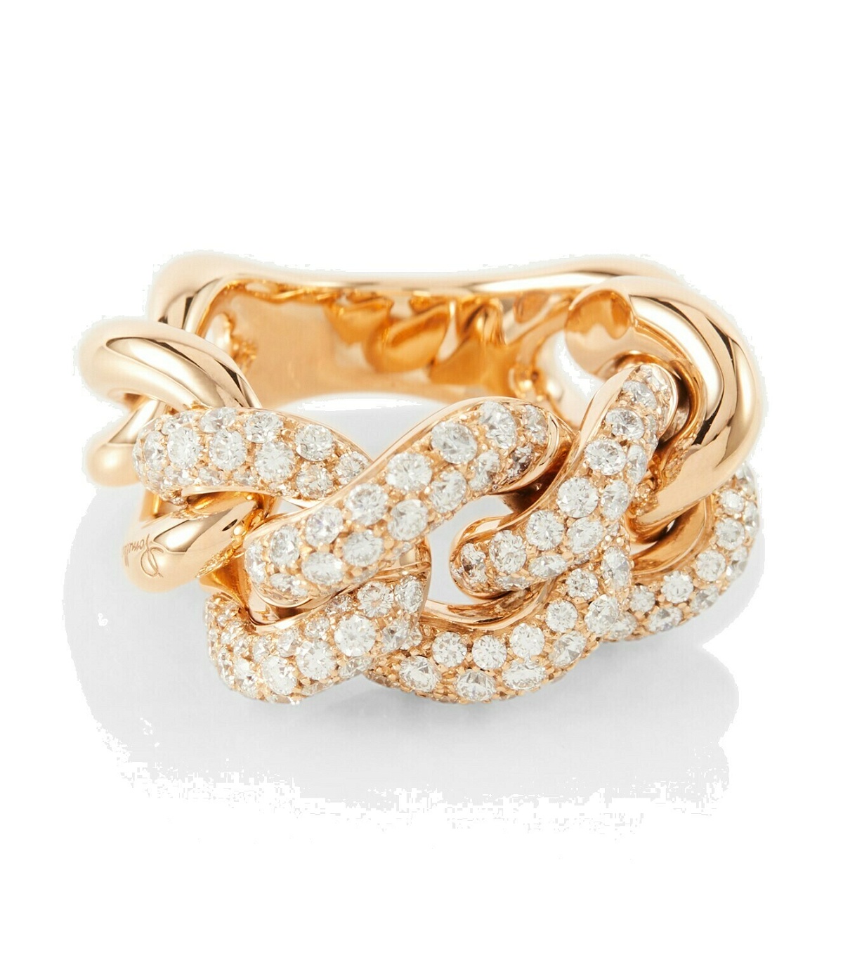 Photo: Pomellato Catene 18kt rose gold ring with white diamonds