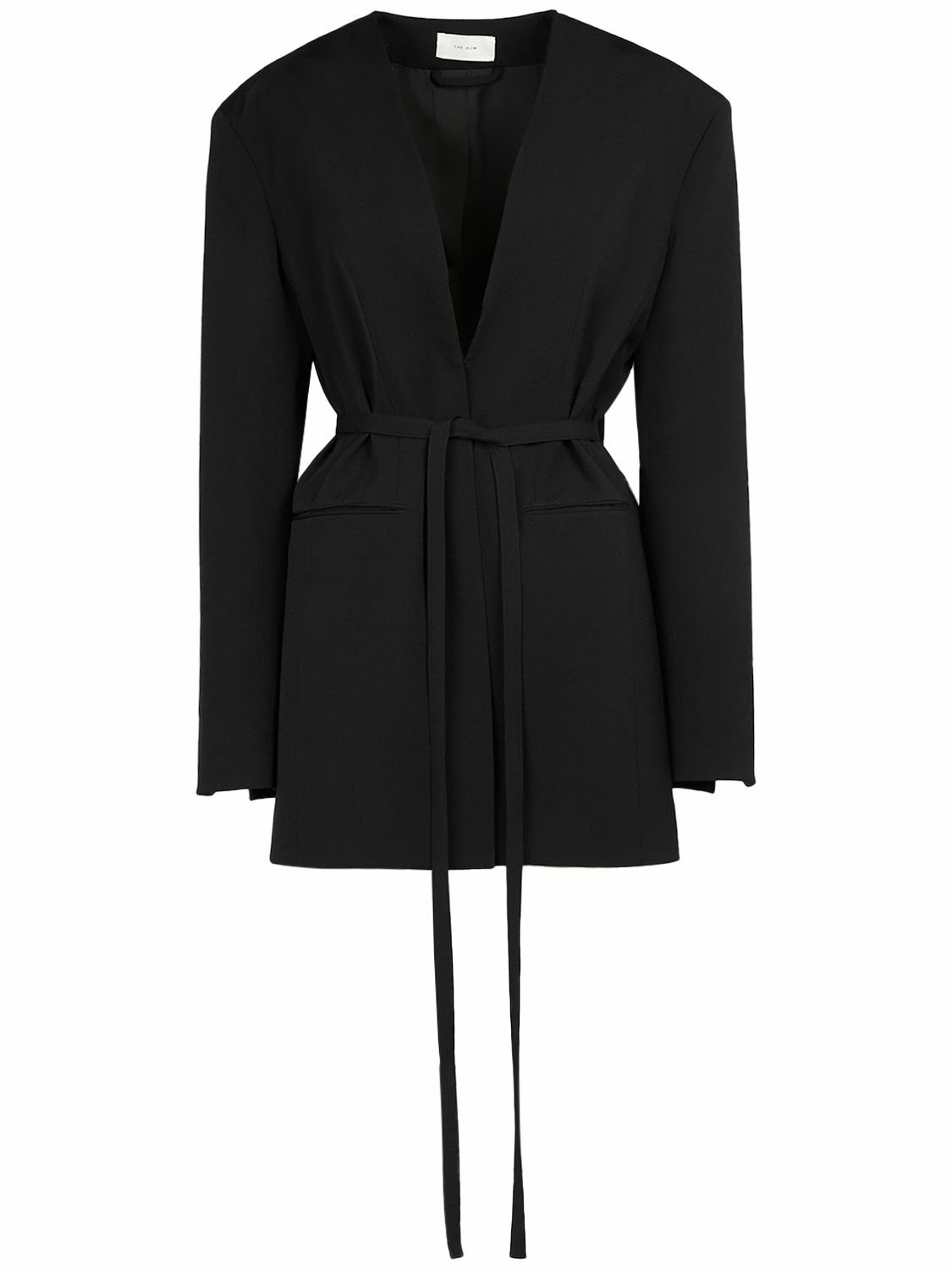 Photo: THE ROW - Clio Belted Collarless Wool Serge Jacket