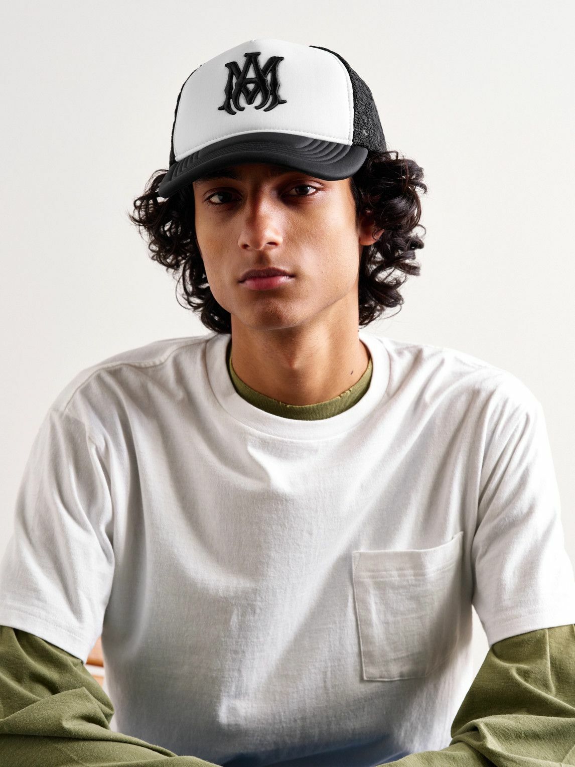 AMIRI - MA Logo-Embroidered Scuba and Mesh Trucker Cap