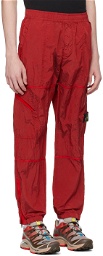 Stone Island Red Loose-Fit Sweatpants