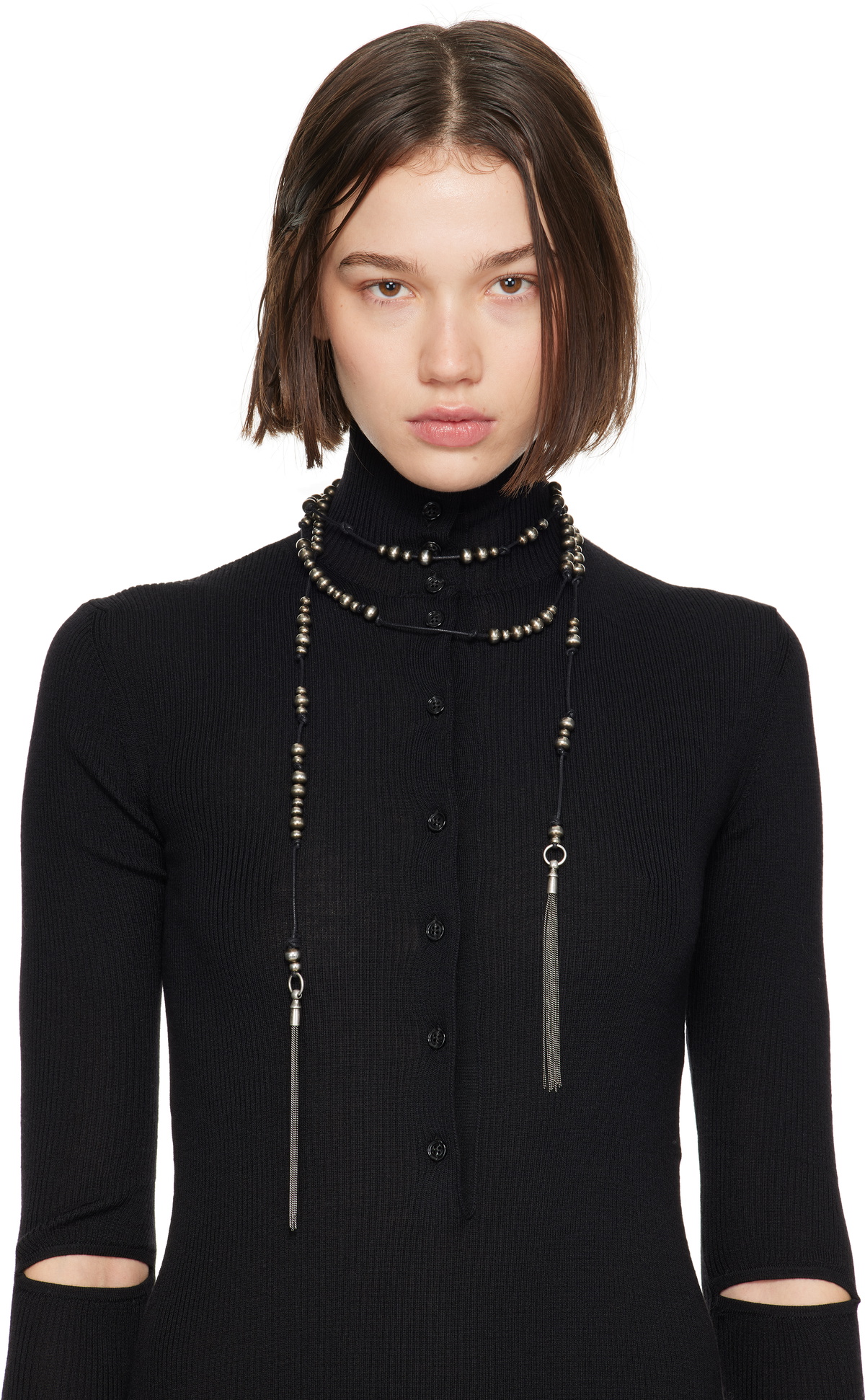 Ann Demeulemeester Silver Elida X-Long Cord Necklace Ann Ann Demeulemeester Silver Elida X-Long Cord Necklace Ann