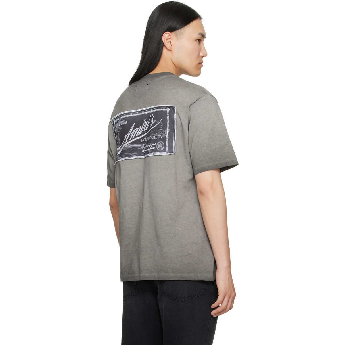 AMIRI Gray 'Amiri Quality Goods' Label T-shirt